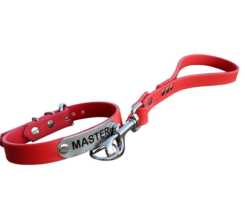 Red Bondage Collar and Leash Set
