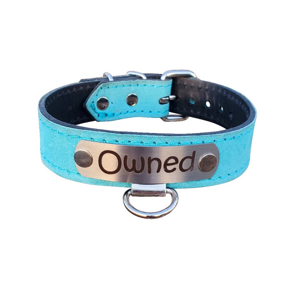 Suede Leather Personalized Bondage Collar
