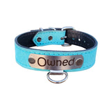 bdsm personalized leather dog collar