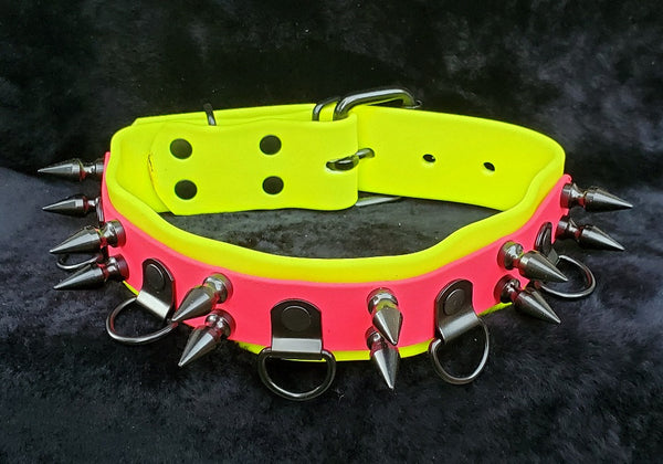 Double Layer Spiked BioFlex Bdsm Collar