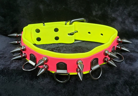 Double Layer Spiked BioFlex Bdsm Collar