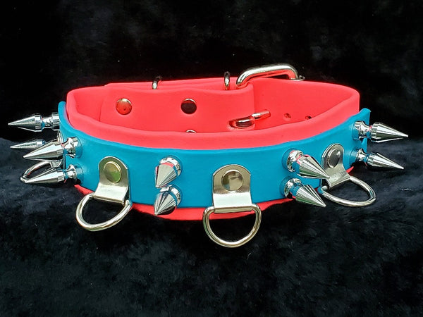Spiked Bdsm Double Layer BioFlex Collar