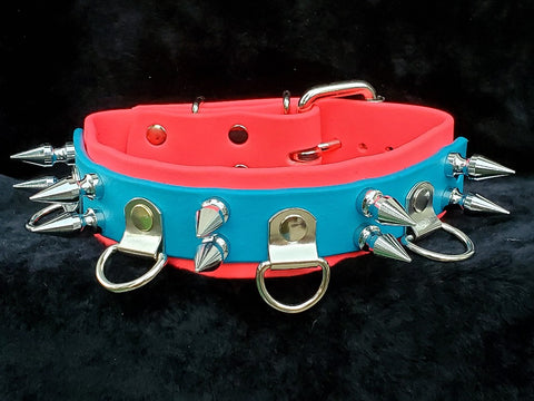 Spiked Bdsm Double Layer BioFlex Collar