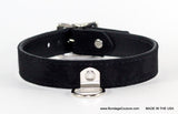 black suede bdsm collar