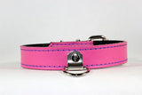 pink and purple leather choker