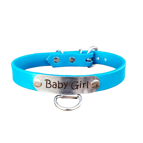 Pre-Made Baby Girl BioFlex Submissive Collar 13-1/2" to 15-1/2"