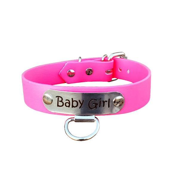 S&M Hot Pink Custom Name Collar 