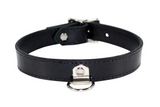 black choker collar leather