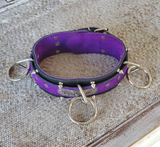 Spiked Purple BDSM Collar, Leather Bondage Collar