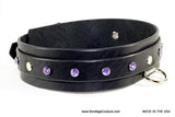 black bondage leather collar