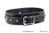 black bdsm leather collar