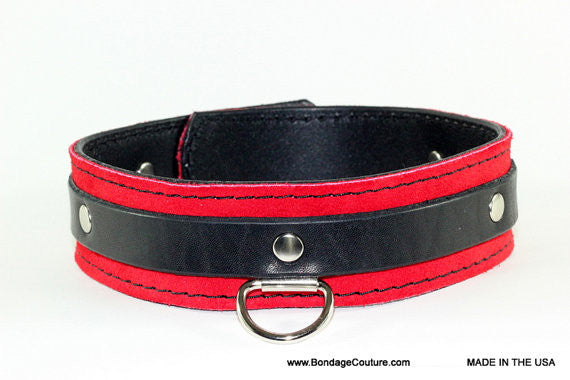 red dual layer bondage collar