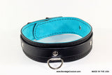 dual layer turquoise bondage collar