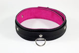 Dual Layer Pink Lined Bdsm Collar