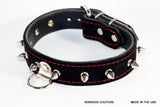 spiked suede leather slave collar