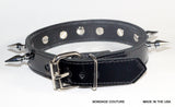 patent bondage leather spiked collar